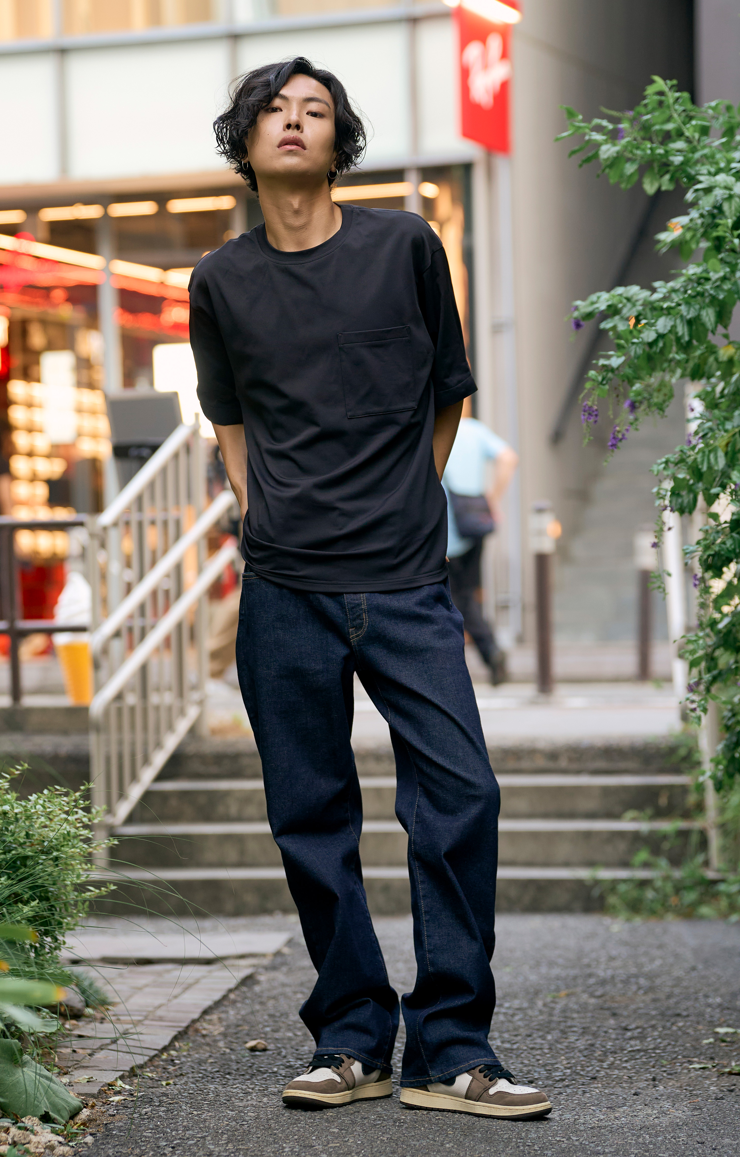 RE:LORE styling — black tech tee